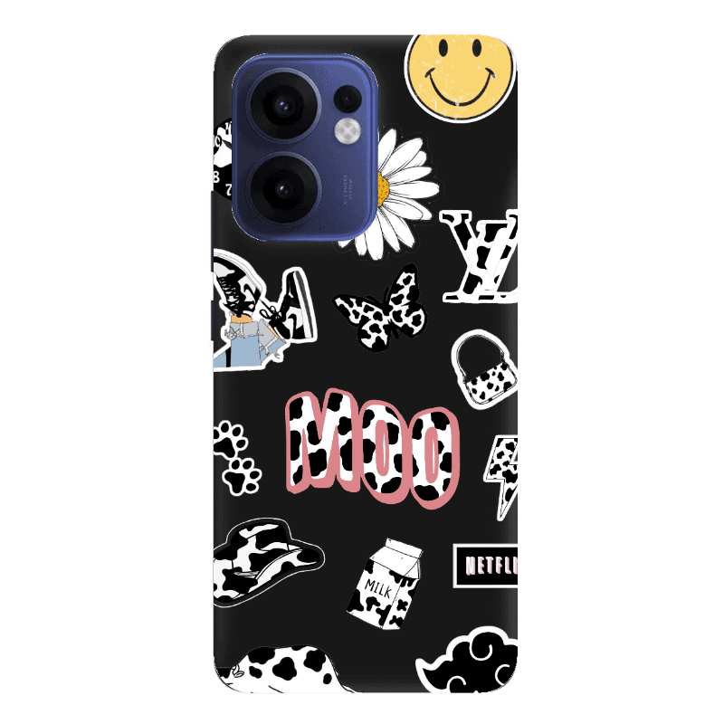 Oppo Reno 13 F Find Yourself 6 Black Colored Silicone TPU Θήκη